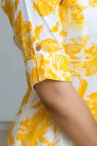 Beautiful Straight Yellow Floral Print Cotton Blend Kurta For Women-thumb2