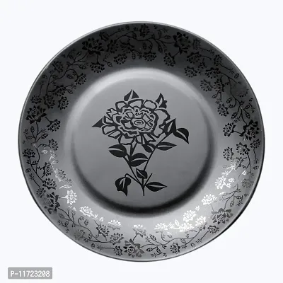 Melamine Crockery Half Plate(20cm Diameter, Set of 6 pcs) Black-thumb0