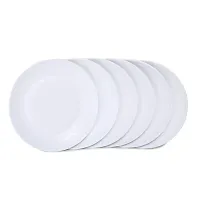 Melamine Crockery Half Plate( 20cm Diameter, Set of 6 Pcs) White-thumb1