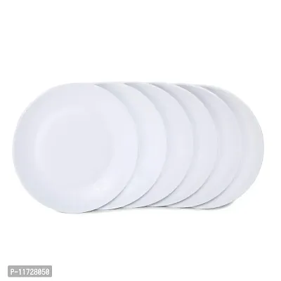 Melamine Crockery Half Plate( 20cm Diameter, Set of 6 Pcs) White-thumb2