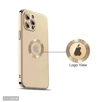 SPRING ART Back Cover Ring Logo Cut for Magsafe Compatible with iPhone 14 Pro Max Lens Protection Chrome Back Case Cover for - iPhone 14 Pro Max (Gold)-thumb2