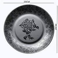 Melamine Crockery Half Plate(20cm Diameter, Set of 6 pcs) Black-thumb3