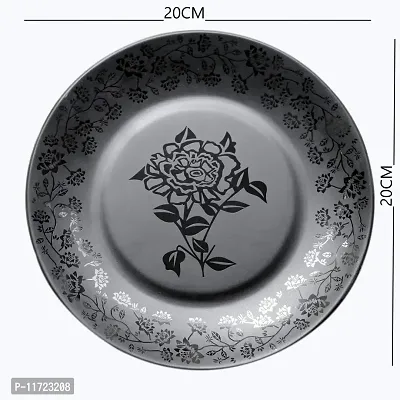 Melamine Crockery Half Plate(20cm Diameter, Set of 6 pcs) Black-thumb4