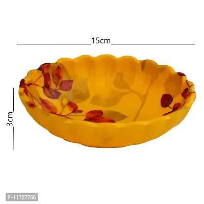 Melamine Crockery Bowl( 200 ml Each, Set of 6 Pcs) Yellow Red Leaf-thumb4