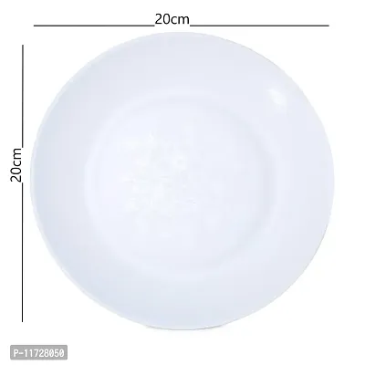 Melamine Crockery Half Plate( 20cm Diameter, Set of 6 Pcs) White-thumb5