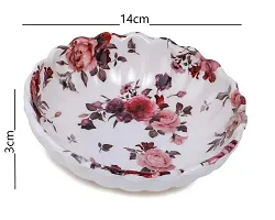 Melamine Crockery Melamine Floral Bowl (200 ml Each, White) -Set of 6 Pcs-thumb3