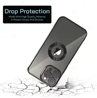 SPRING ART Back Cover Ring Logo Cut for Magsafe Compatible with iPhone 13 ProLens Protection Chrome Back Case Cover for - iPhone 13 Pro (Black)-thumb1