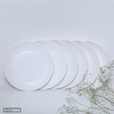 Melamine Crockery Half Plate( 20cm Diameter, Set of 6 Pcs) White-thumb3