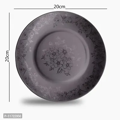 Melamine Crockery Half Plate(20cm Diameter, Set of 6 pcs) Black Color-thumb4