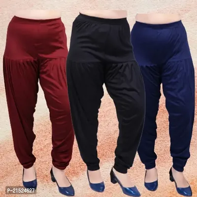 Womens Casual Solid Harem/Patiala Pants (Pack of 3)-thumb0