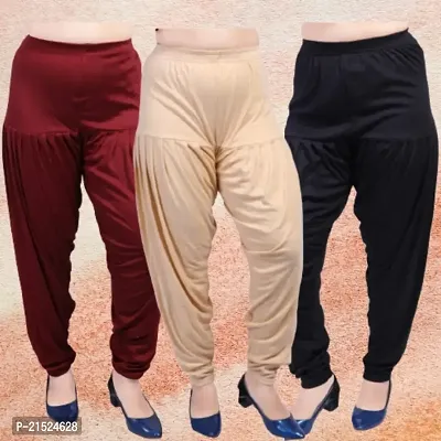 Womens Casual Solid Harem/Patiala Pants (Pack of 3)