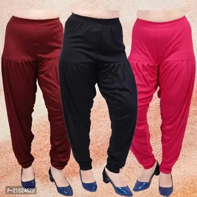 Womens Casual Solid Harem/Patiala Pants (Pack of 3)