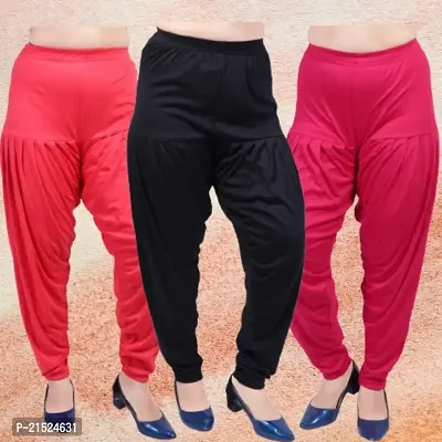 Womens Casual Solid Harem/Patiala Pants (Pack of 3)