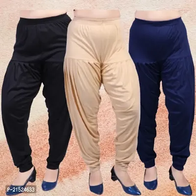 Womens Casual Solid Harem/Patiala Pants (Pack of 3)