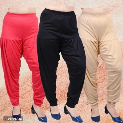 Womens Casual Solid Harem/Patiala Pants (Pack of 3)