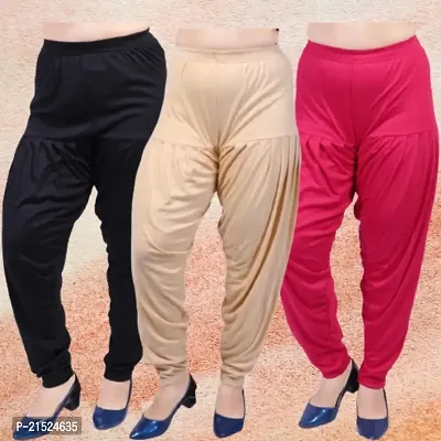 Womens Casual Solid Harem/Patiala Pants (Pack of 3)