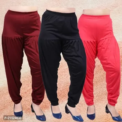 Womens Casual Solid Harem/Patiala Pants (Pack of 3)
