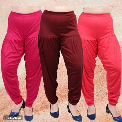 Womens Casual Solid Harem/Patiala Pants (Pack of 3)-thumb0