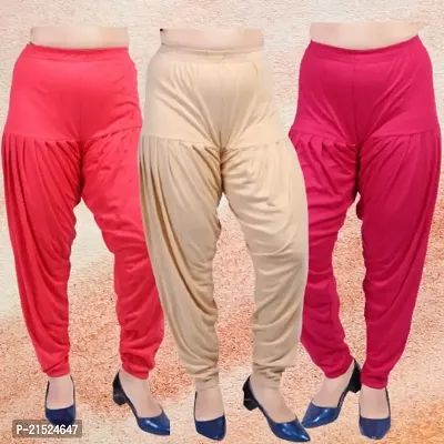 Womens Casual Solid Harem/Patiala Pants (Pack of 3)-thumb0