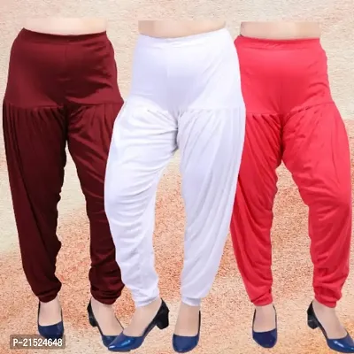 Womens Casual Solid Harem/Patiala Pants (Pack of 3)