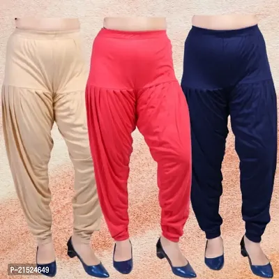 Womens Casual Solid Harem/Patiala Pants (Pack of 3)