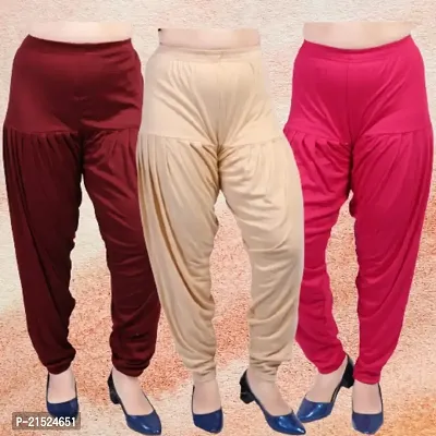 Womens Casual Solid Harem/Patiala Pants (Pack of 3)