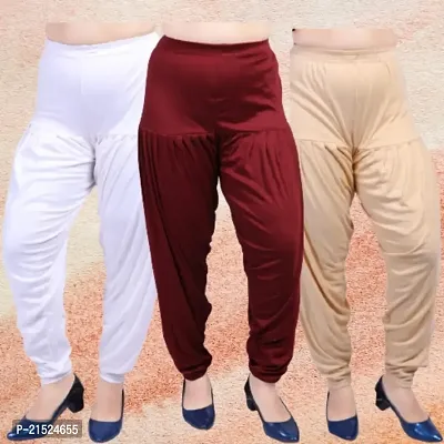 Womens Casual Solid Harem/Patiala Pants (Pack of 3)