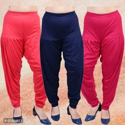Womens Casual Solid Harem/Patiala Pants (Pack of 3)-thumb0