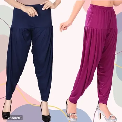 Womens Casual Solid Harem/Patiala Pants (Pack of 2)