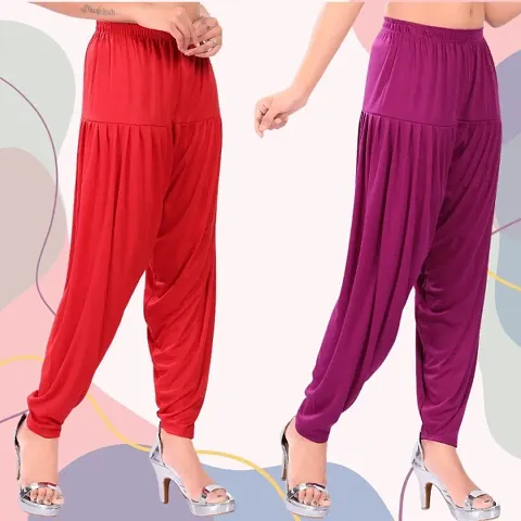 Stylish Viscose Solid Patiala Pant - Pack of 2