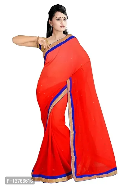 Sehgall Sarees Georgette Saree (3200_Red_)-thumb0