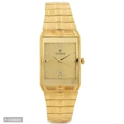 Elegant Golden Metal Analog Watches For Men-thumb0