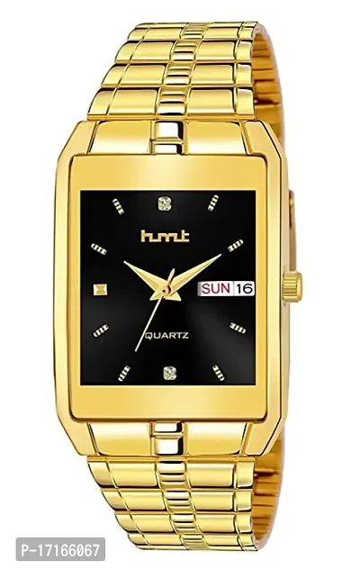 HMT GOLD AND BLACK DIAL 9151 BASED DAY AND DATE-thumb0