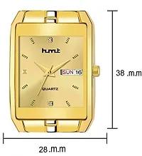 HMT-DX Original Gold Plated Day  Date Functioning Watch for Boys Analog Watch - for Men-thumb1