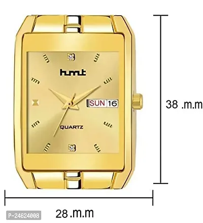 HMT-DX Original Gold Plated Day  Date Functioning Watch for Boys Analog Watch - for Men-thumb2