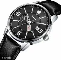 HMT 1535 Black Dial Black Strap Analog Watch For Men-thumb1