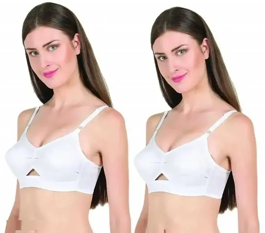 Trendy Non Padded Non Wired Seamed Bra Pack Of 2