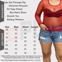 Girls and Women See Through Red Sheer Fitted Regular Length Top-thumb3