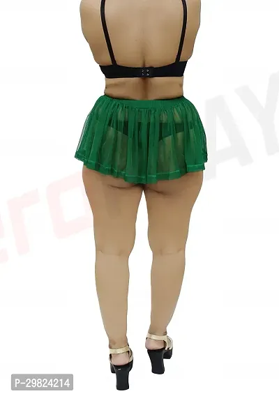 Stylish Transparent See Through Green Micro Skirt For Women-thumb2