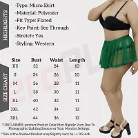 Stylish Transparent See Through Green Micro Skirt For Women-thumb2