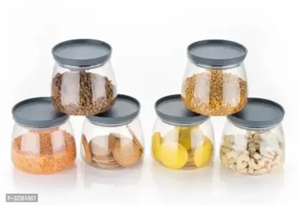 Useful Plastic Storage Jar Container for Kitchen, Pack of 6-thumb0