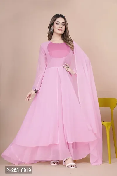 Attractive Georgette Gown for Women  With Dupatta