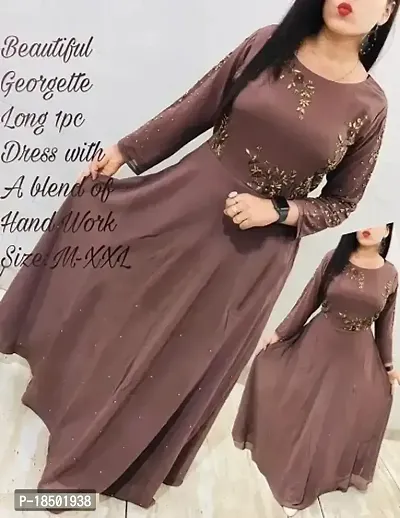Stylish Georgette Ethnic Gowns For Women-thumb0