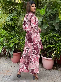 Stylish Peach Cotton Blend Printed Kurta With Pant Set For Women-thumb2