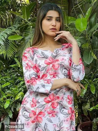 Stylish Multicoloured Cotton Blend Floral Print Kurta With Pant Set For Women-thumb4