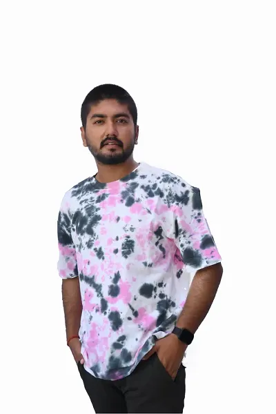 Stylish Tie-dye Bio-Washed T-Shirt For Men