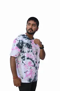 Stylish Multicoloured Cotton Tie-dye  Bio-Washed T-Shirt For Men-thumb3