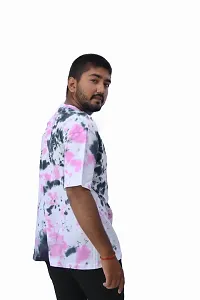 Stylish Multicoloured Cotton Tie-dye  Bio-Washed T-Shirt For Men-thumb1