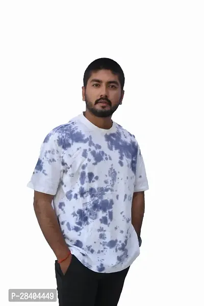 Stylish Multicoloured Cotton Tie-dye  Bio-Washed T-Shirt For Men