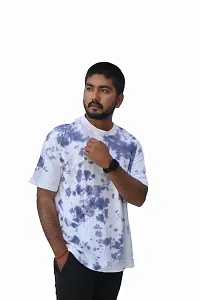 Stylish Multicoloured Cotton Tie-dye  Bio-Washed T-Shirt For Men-thumb1